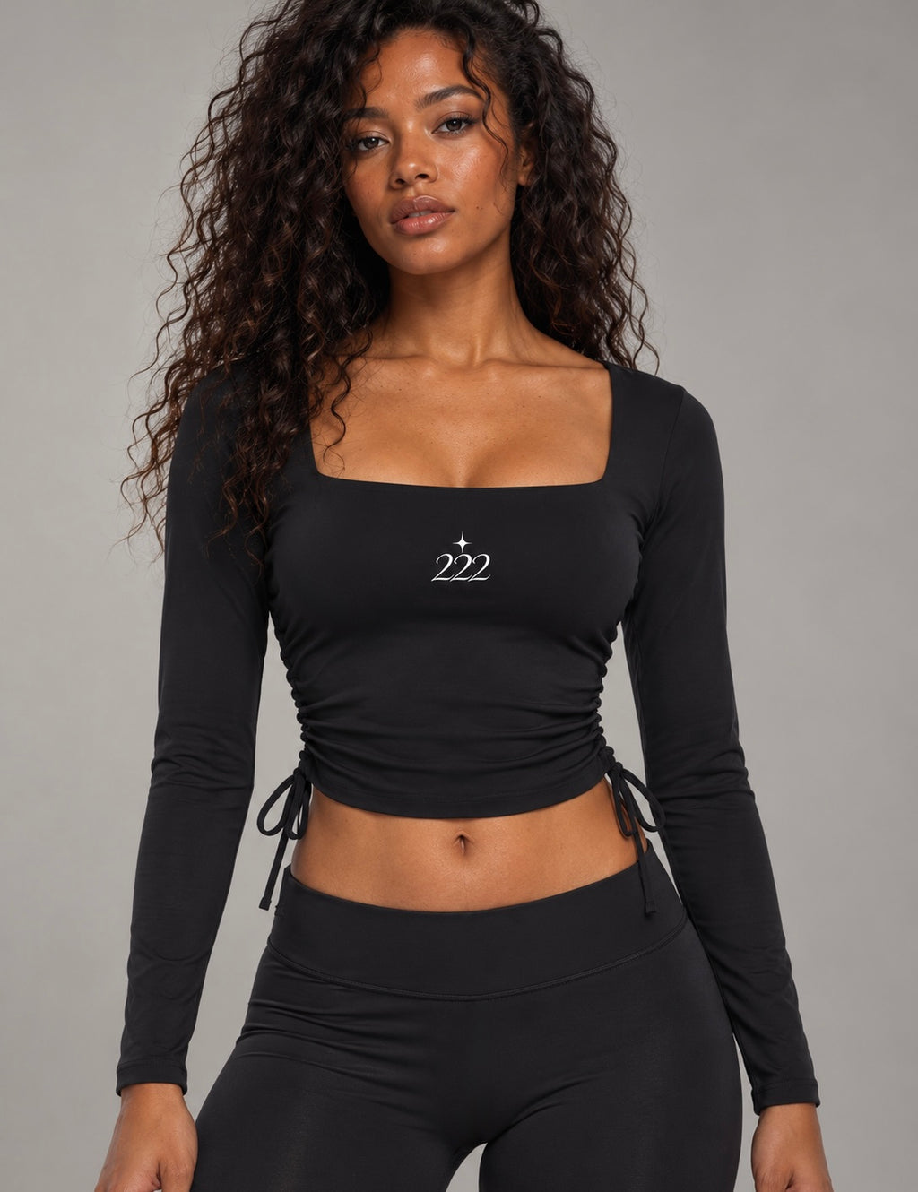 222 Ruched Cotton Active T-Shirt