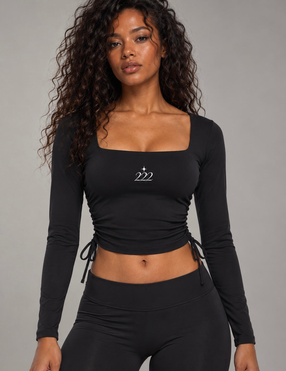 222 Ruched Cotton Active T-Shirt