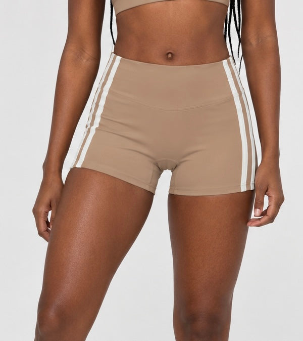 High-Waist Stripe Yoga Shorts
