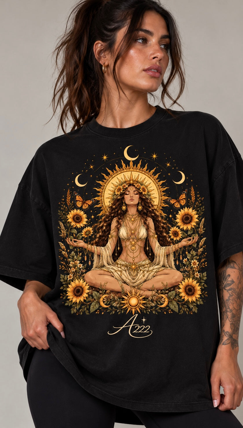 Pure Cotton Sun Goddess Oversized T-Shirt