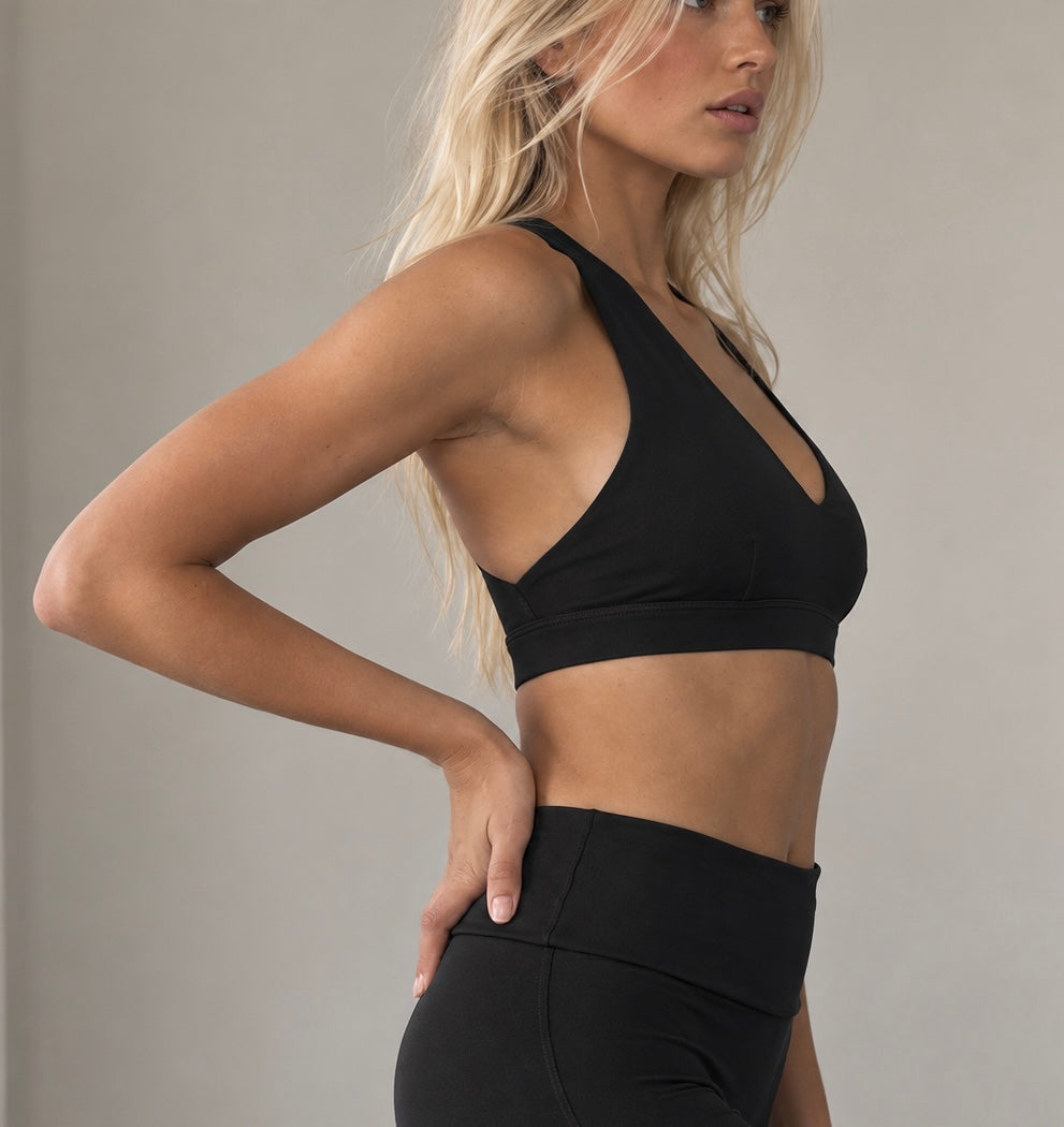 Halter Cropped Sports Bra