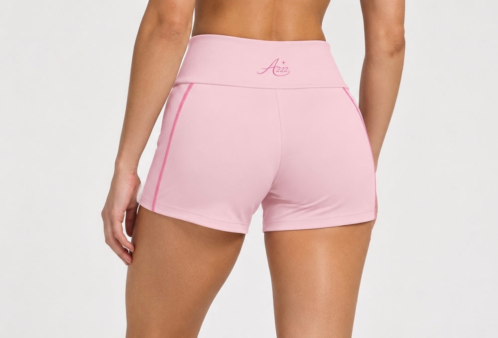 Pink Piping Foldover Shorts