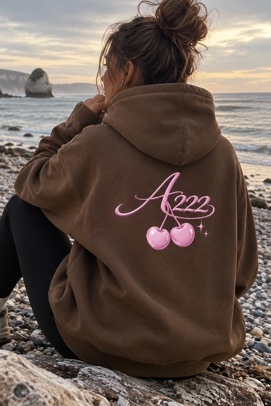 Pink Cherry Oversize Fleeced Hoodie