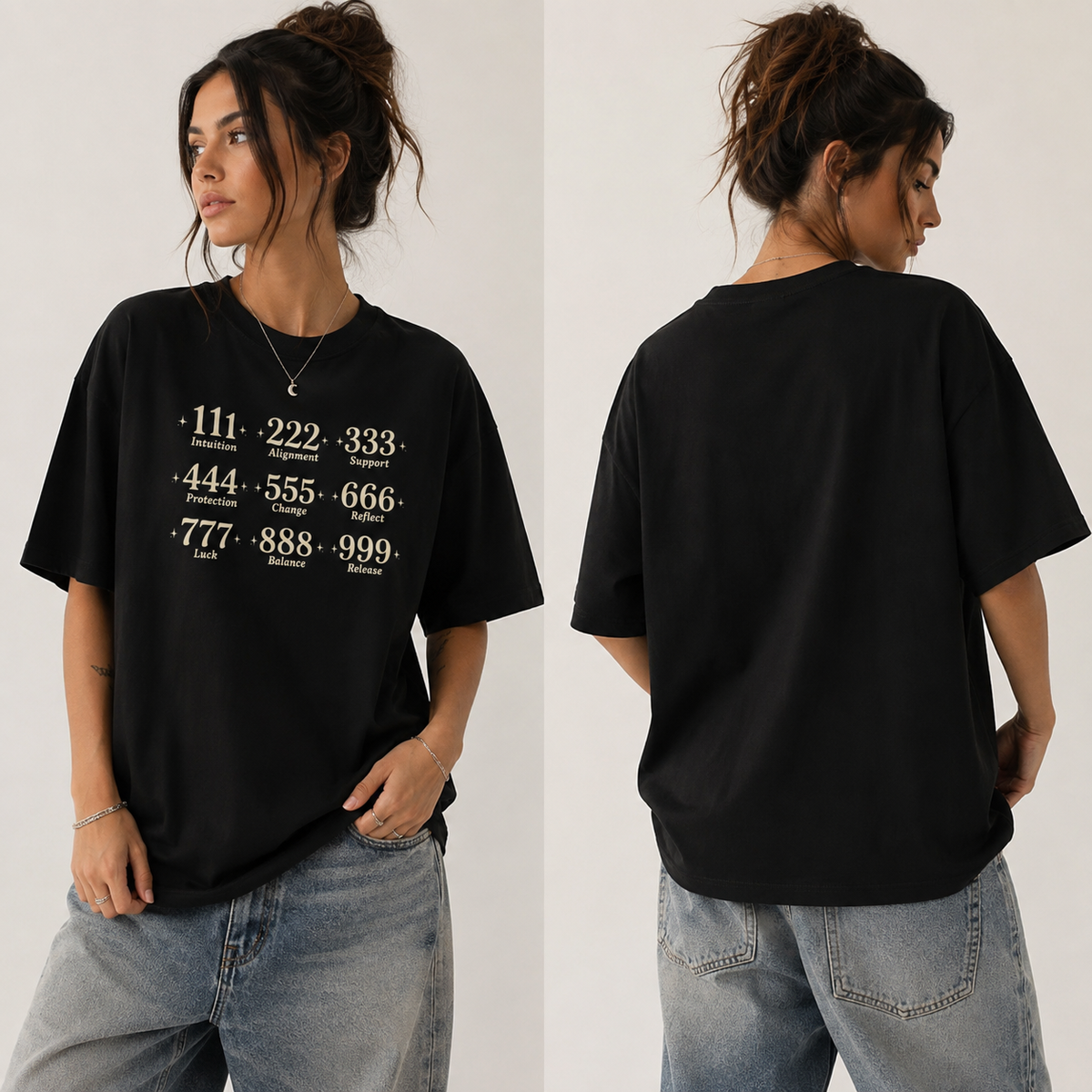 Angel Number Oversized Cotton T-Shirt