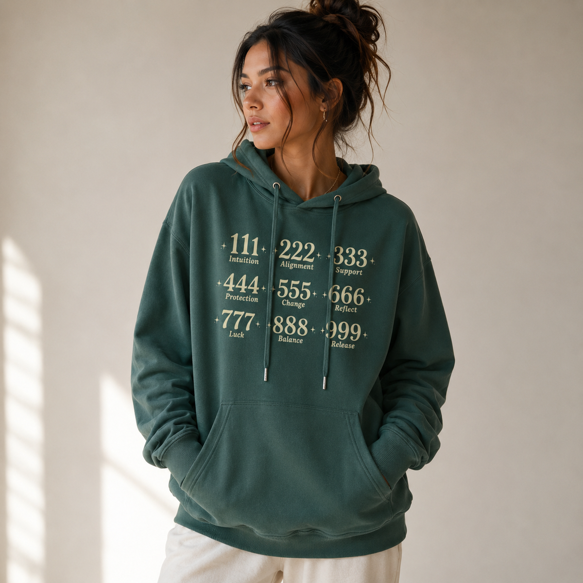 Angel Number Cotton Hoodie