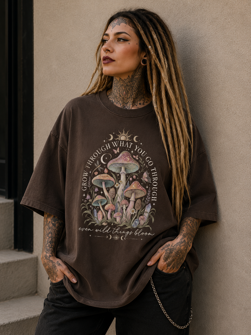 Grow through what you go through Oversized T-Shirt