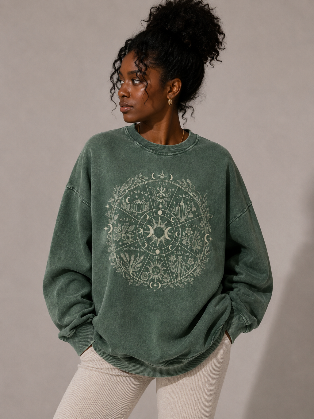 Wicca Wheel Of The Year Oversized Sweatshirt