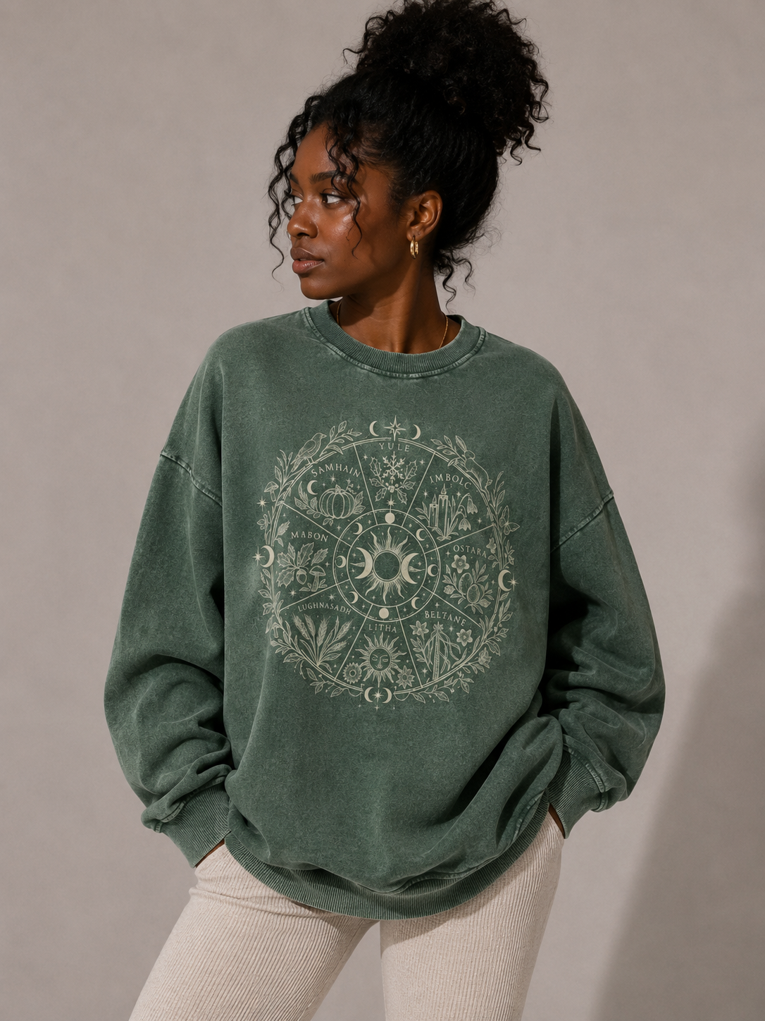 Wicca Wheel Of The Year Oversized Sweatshirt