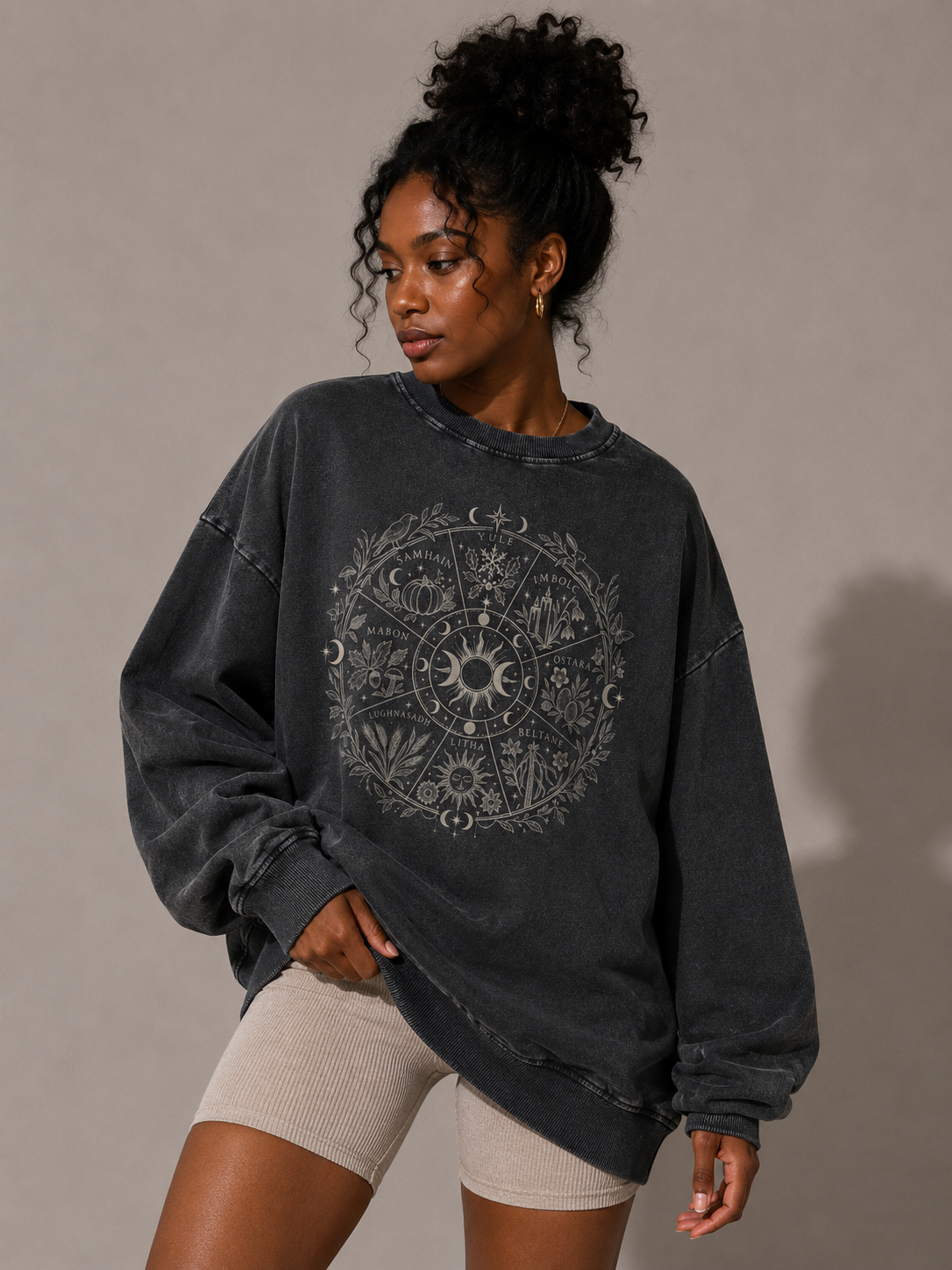 Wicca Wheel Of The Year Oversized Sweatshirt