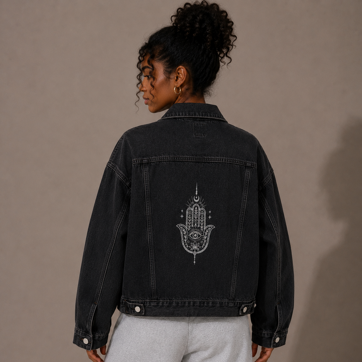 Hamsa Hand Denim Jacket