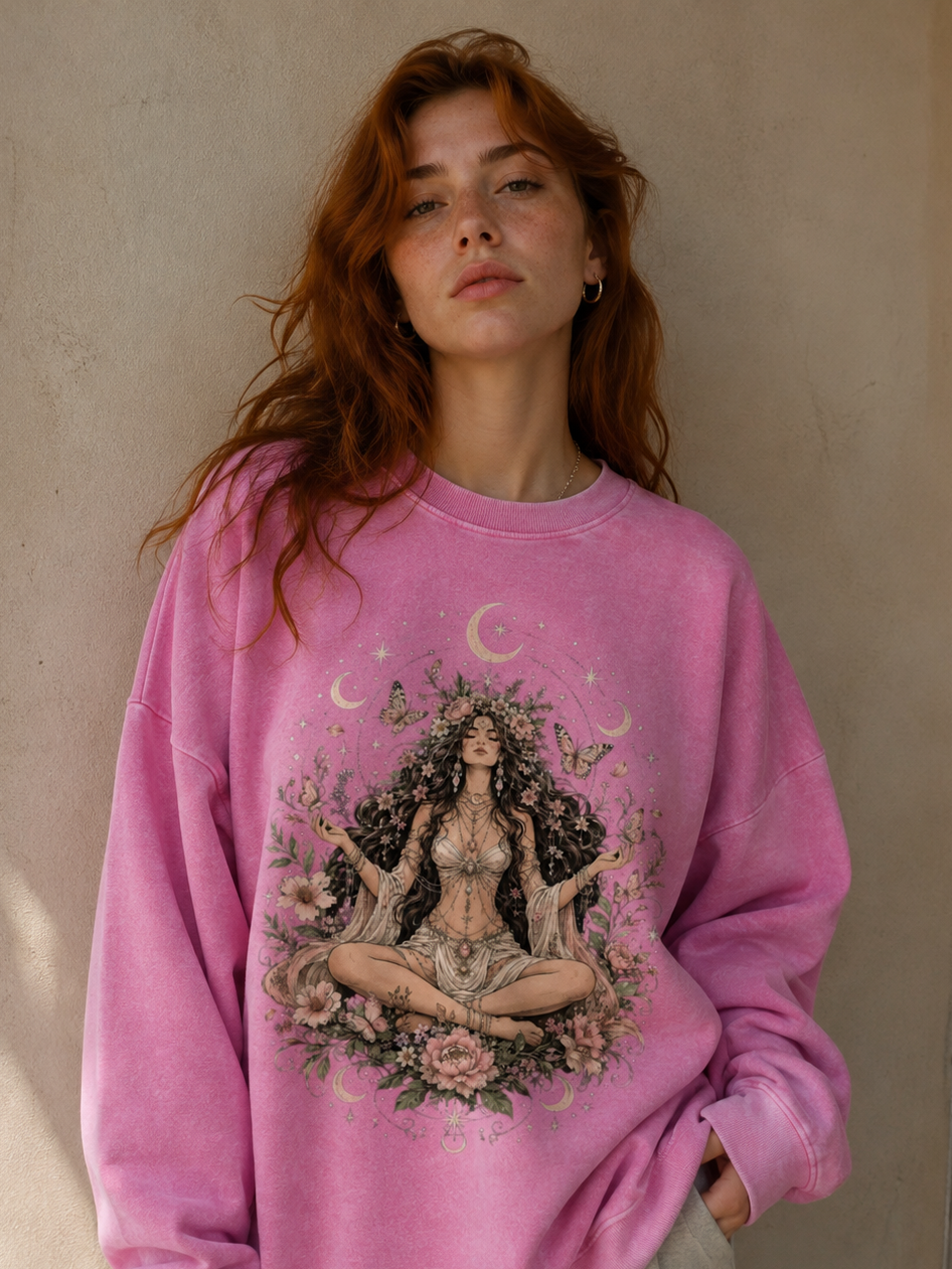 Bloom Goddess Pure Cotton Oversized Sweatshirt