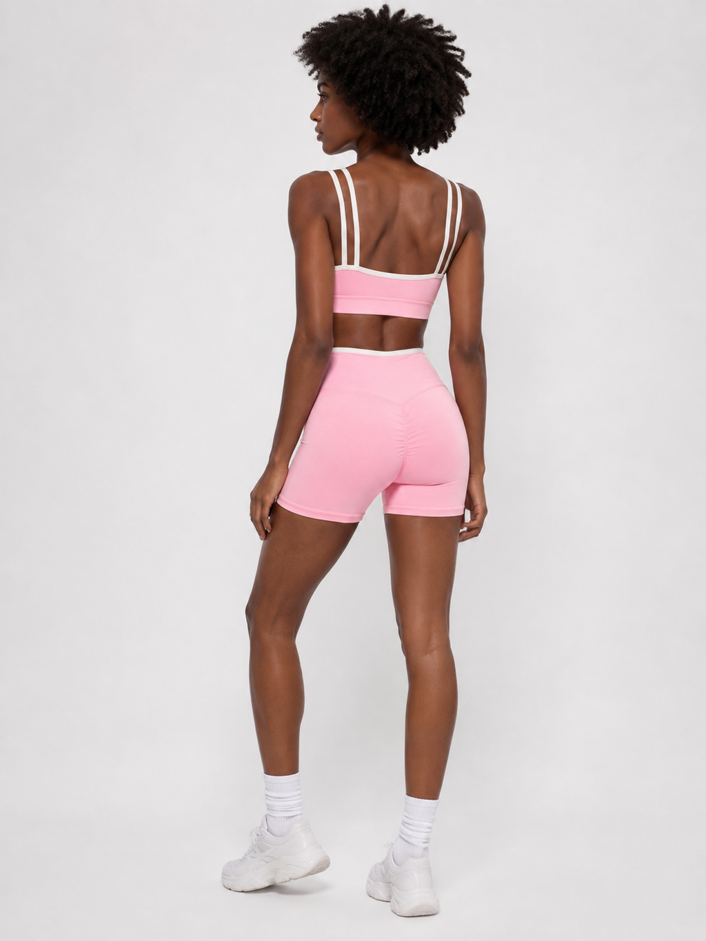 Colour Block High Rise Yoga Shorts