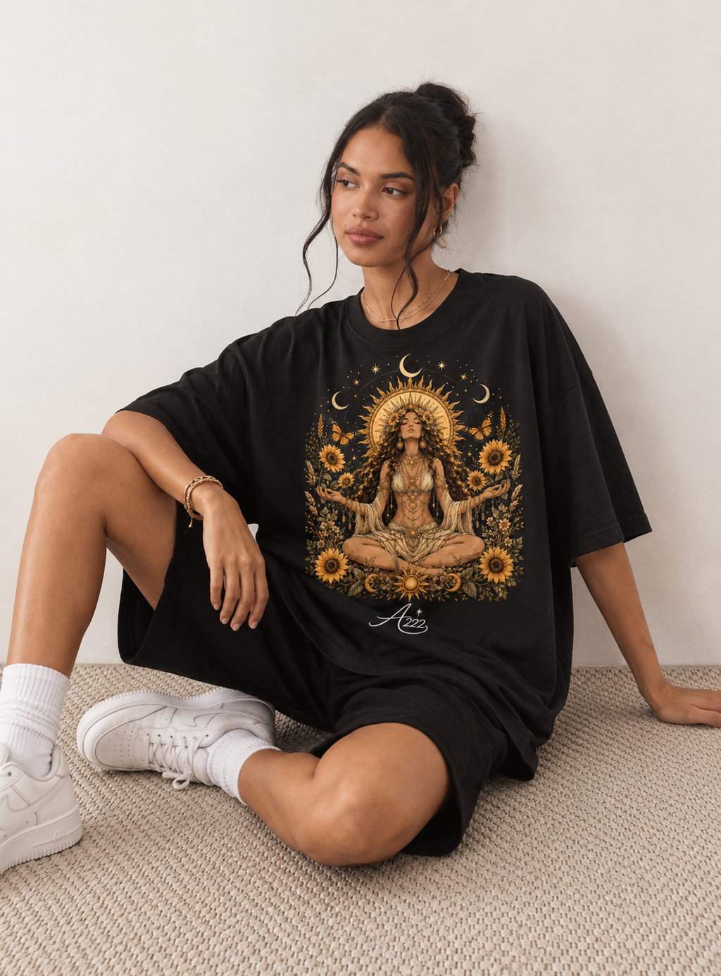 Pure Cotton Sun Goddess Oversized T-Shirt