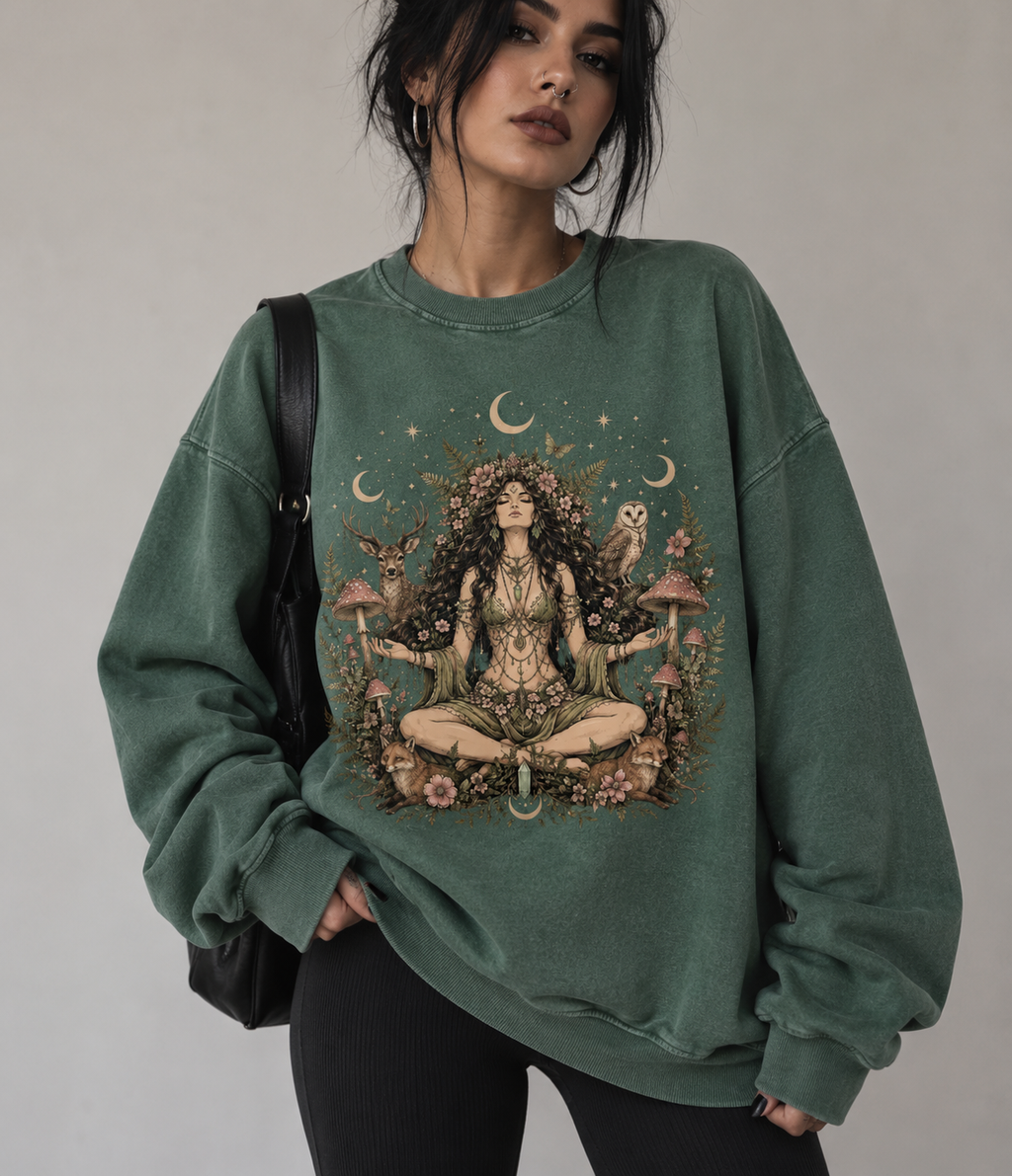 Forest Goddess Pure Cotton Oversized Sweatshirt