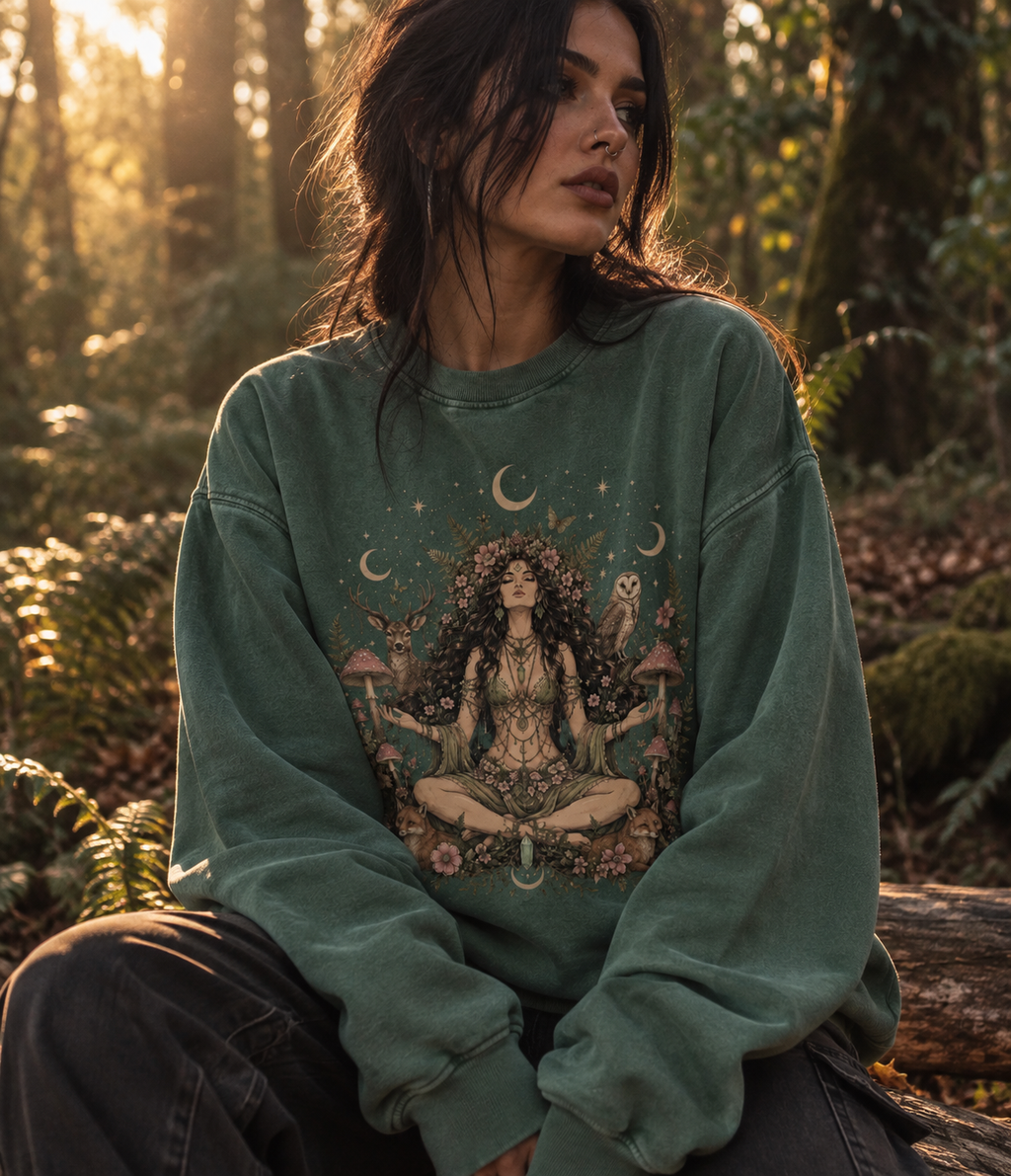 Forest Goddess Pure Cotton Oversized Sweatshirt