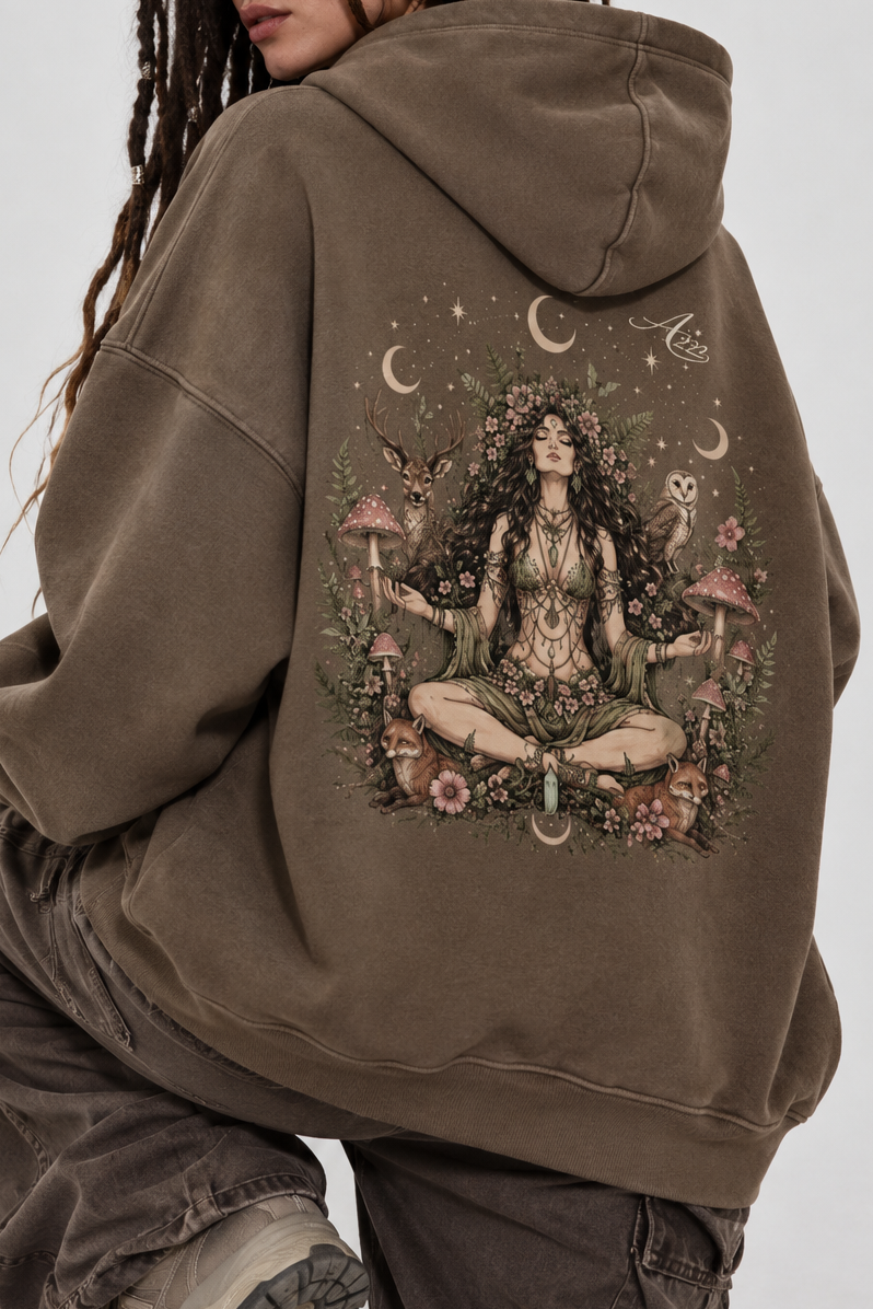Forest Goddess Oversize Fleeced Hoodie