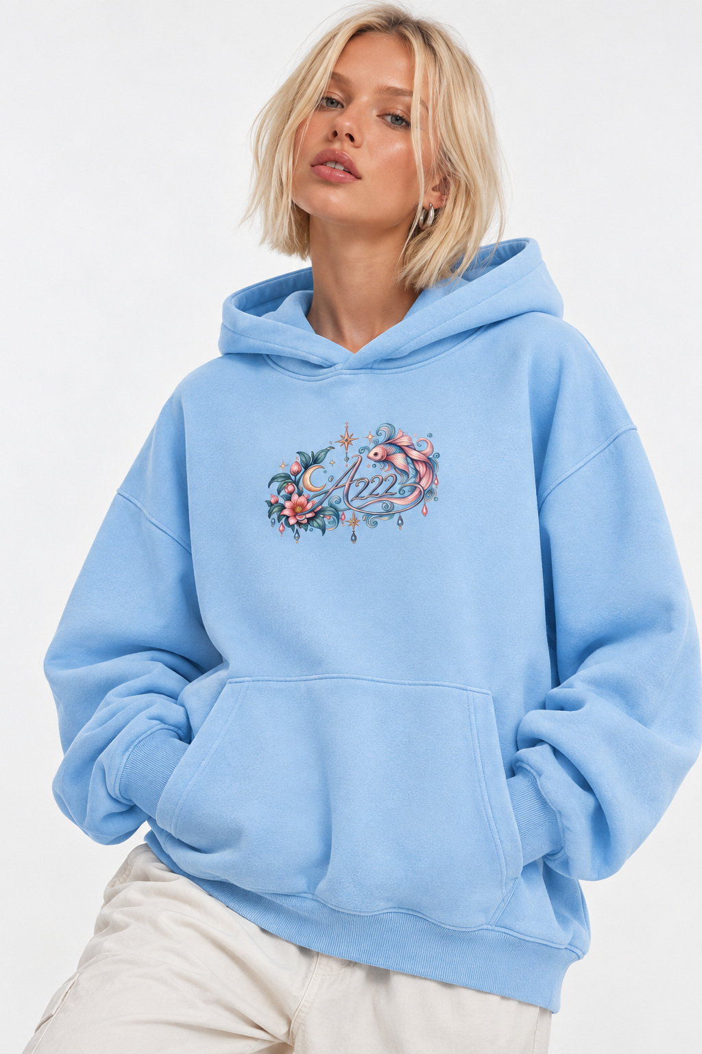 Pisces Vintage Wash Boxy Fleece Hoodie