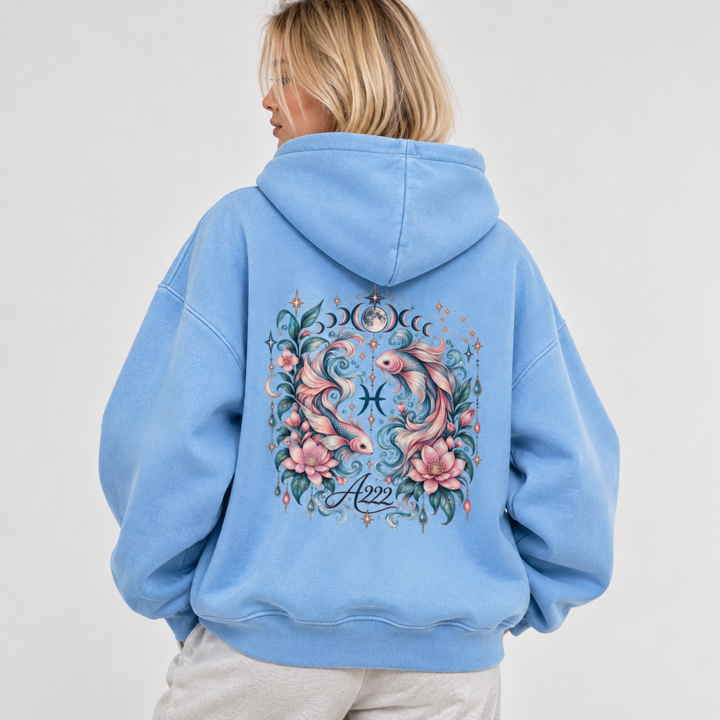 Pisces Vintage Wash Boxy Fleece Hoodie