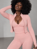 Blush Crop Yoga Sports Jacket