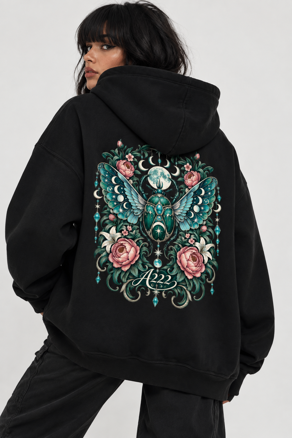Sacred Scarab Oversize Fleeced Hoodie