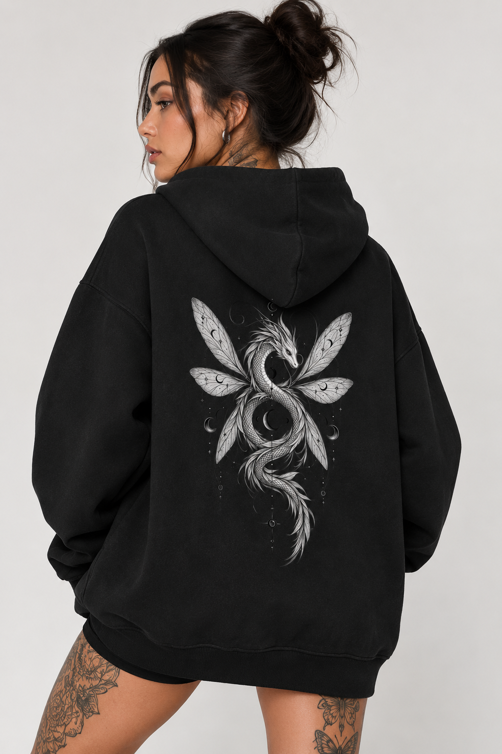 Dragon Duality Oversize Fleeced Hoodie