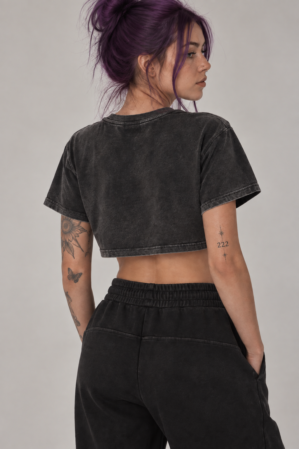 Mystic Mycelium Snow Washed Crop Top