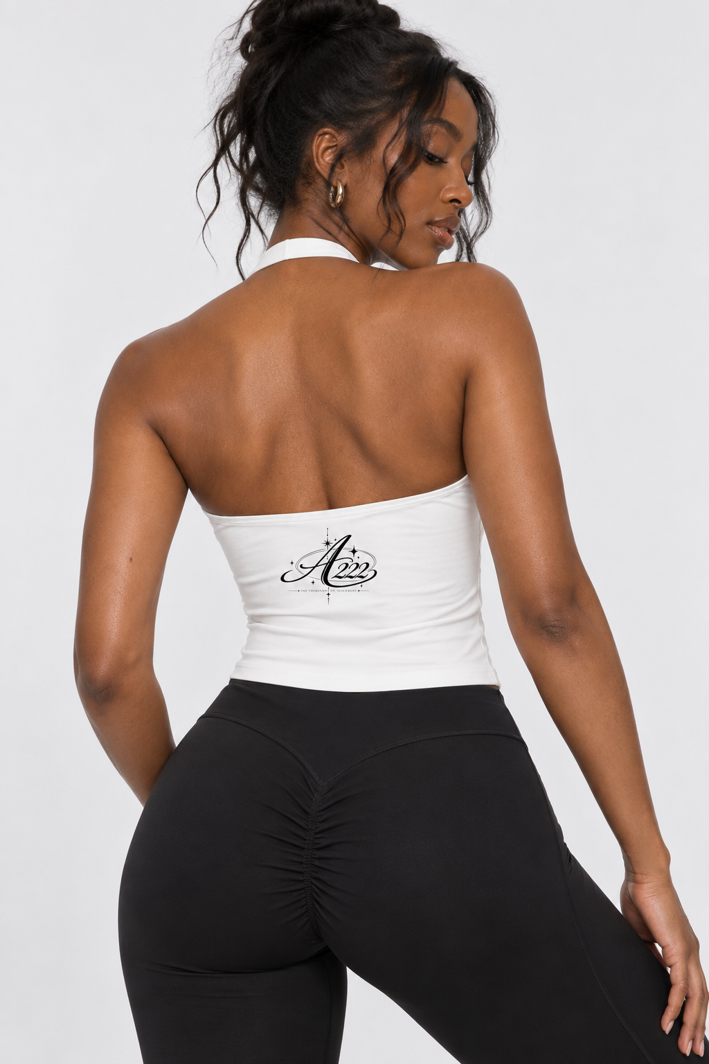Alignment Ruched Halter Active Tank