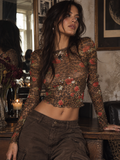 Wild Rose Floral Mesh Top