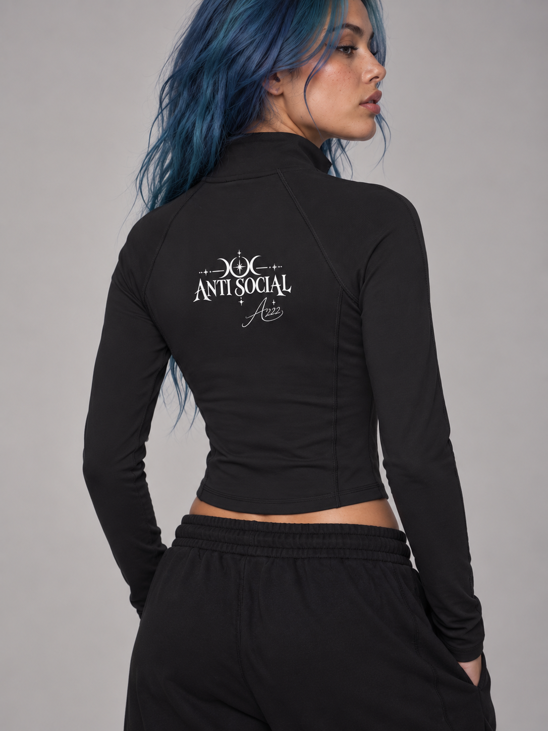 Anti Social Quarter-Zip Yoga T-Shirt