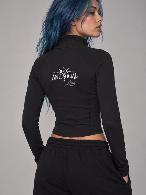 Anti Social Quarter-Zip Yoga T-Shirt