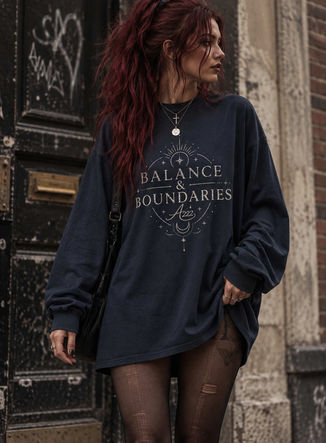 Balance & Boundaries Pure Cotton Oversize Long Sleeve T-Shirt