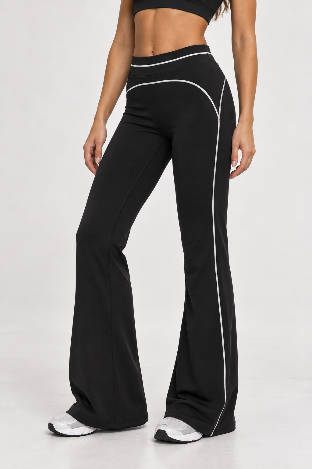 Topstitching High Rise Flared Leggings