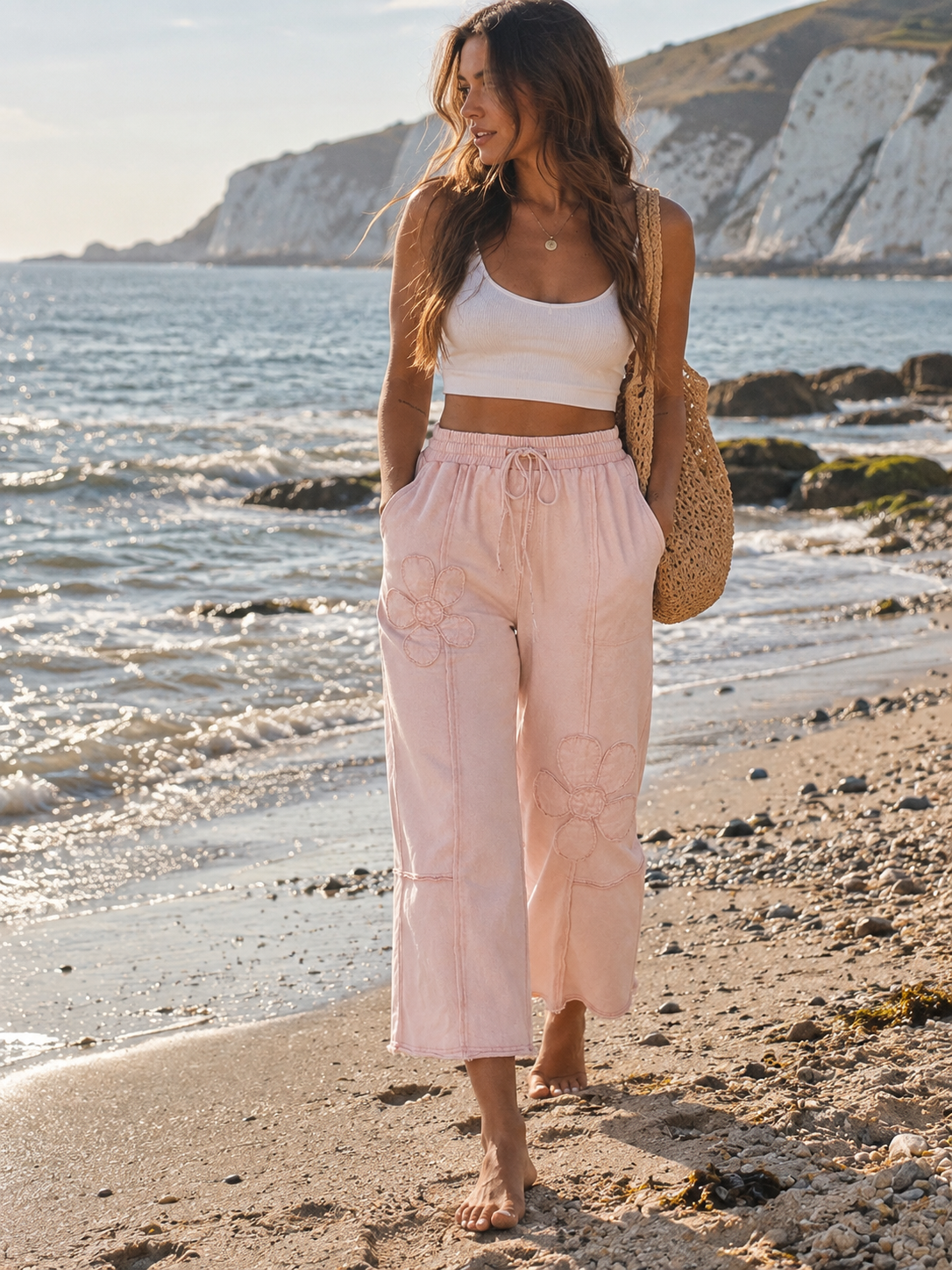 Tide Flower Pure Cotton Trousers
