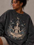 Pure Cotton Ocean Goddess Oversized Sweatshirt