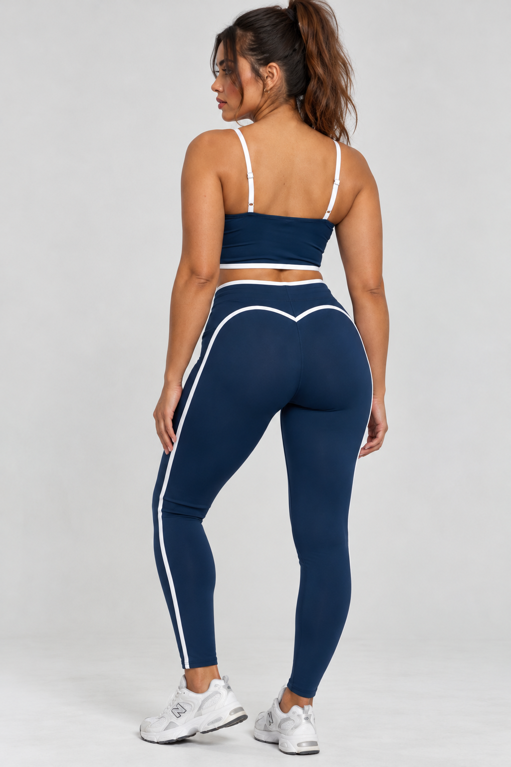 Navy Piping Leggings