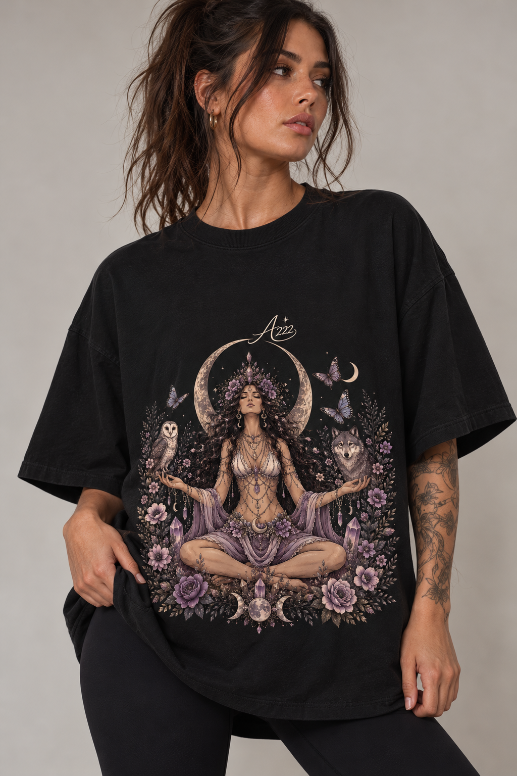 Moon Goddess 🌙 Pure Cotton Oversized T-Shirt