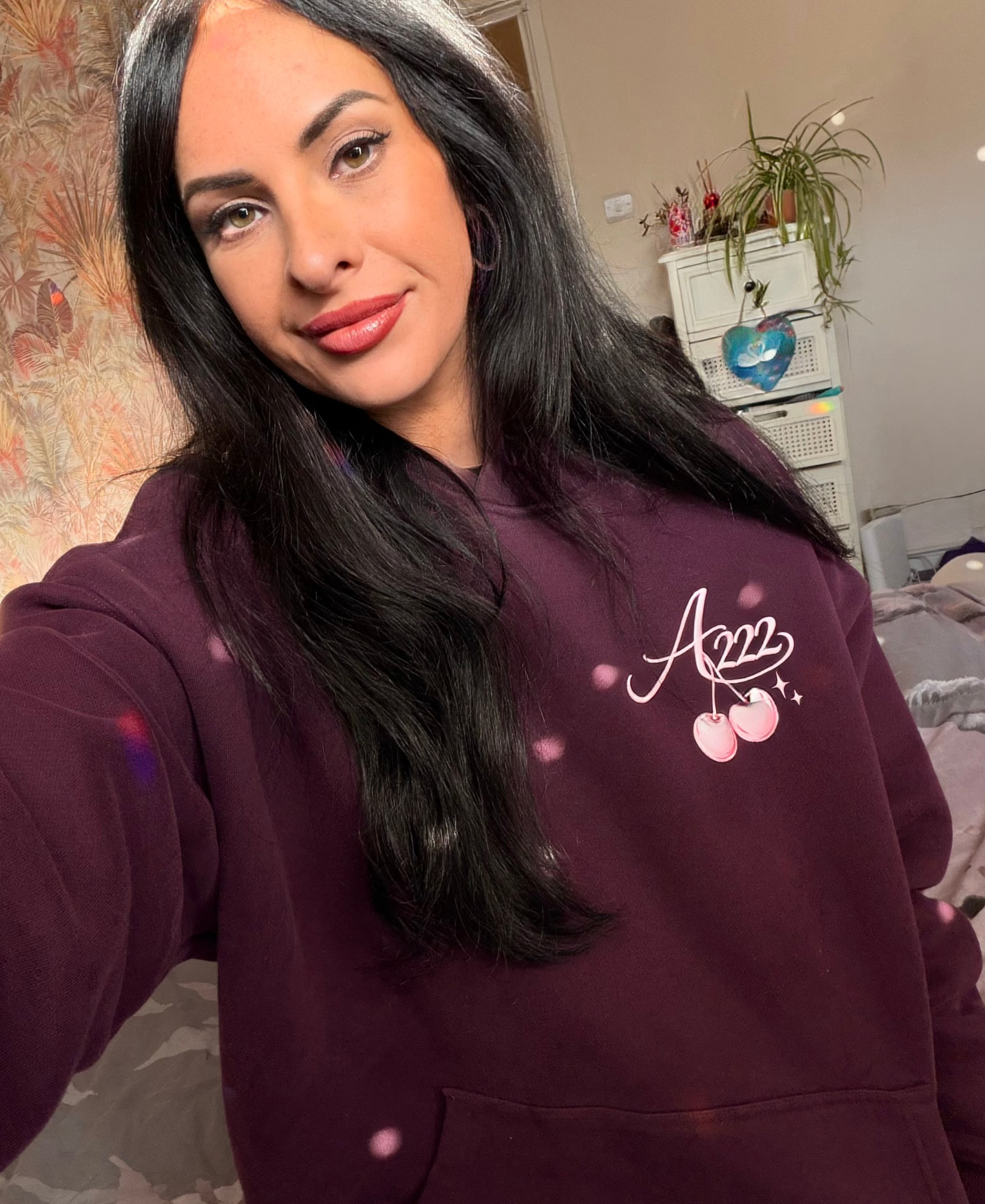 Pink Cherry Oversize Fleeced Hoodie
