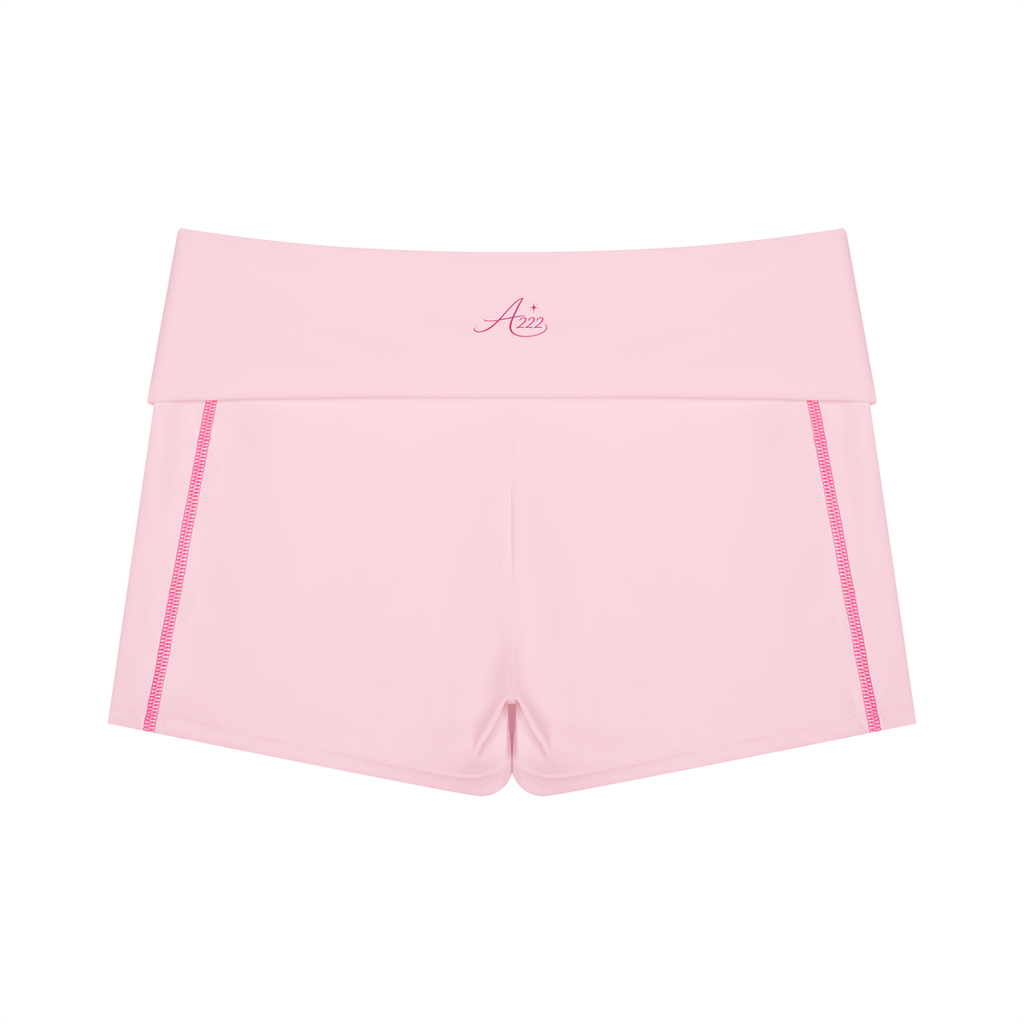 Pink Piping Foldover Shorts