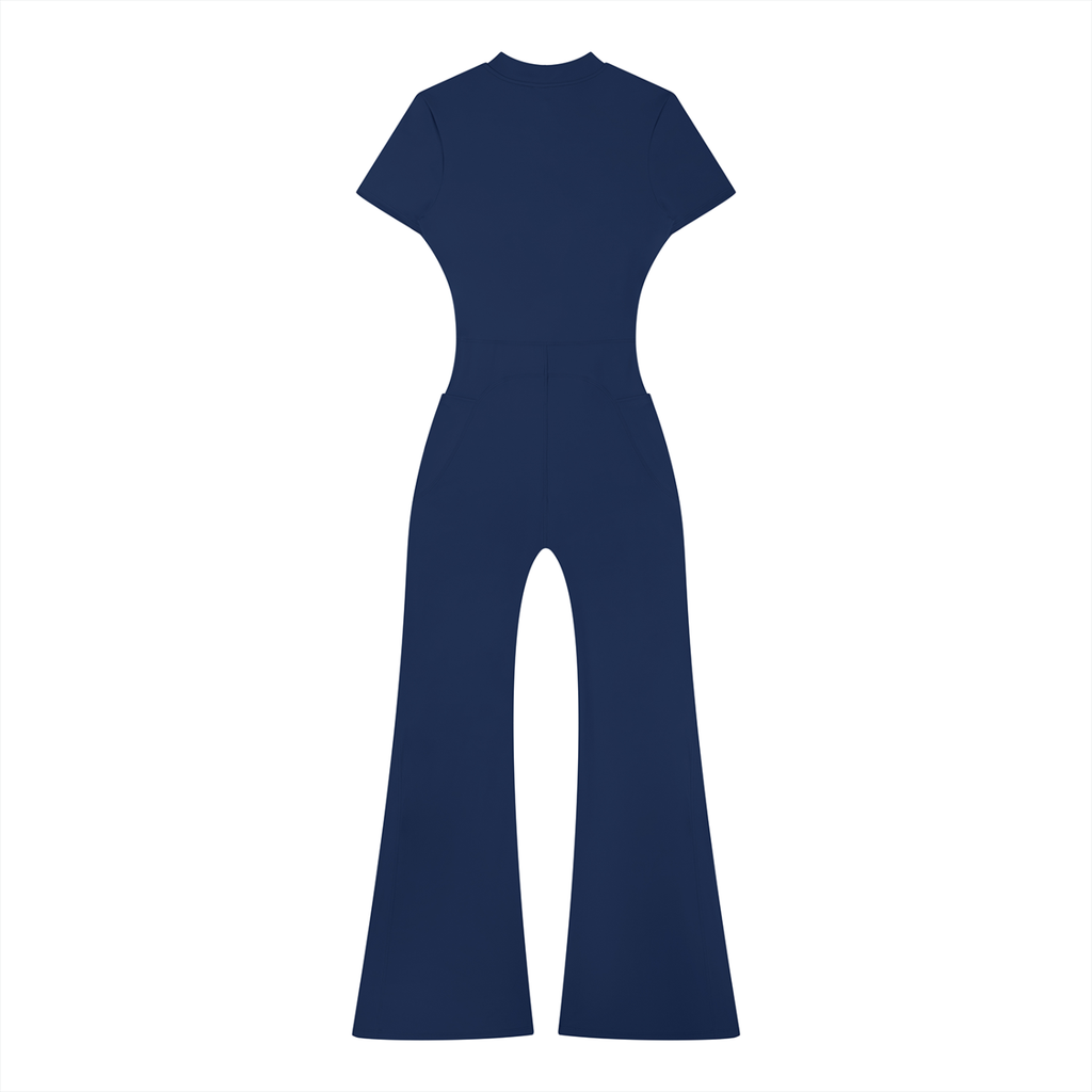 Flared Leg Zip Jumpsuit