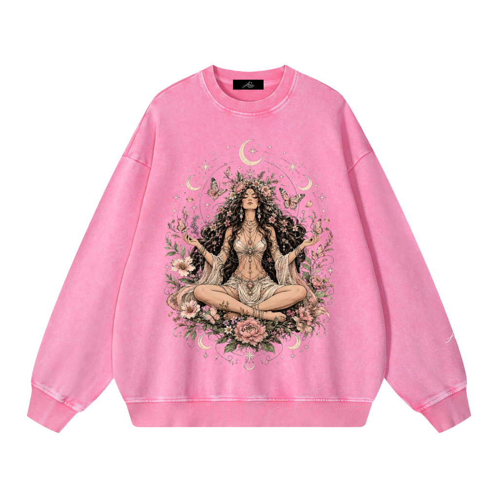 Pure Cotton Bloom Goddess Oversized Sweatshirt