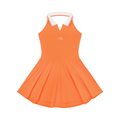 Sunburst Orange Halter A-Line Tennis Dress