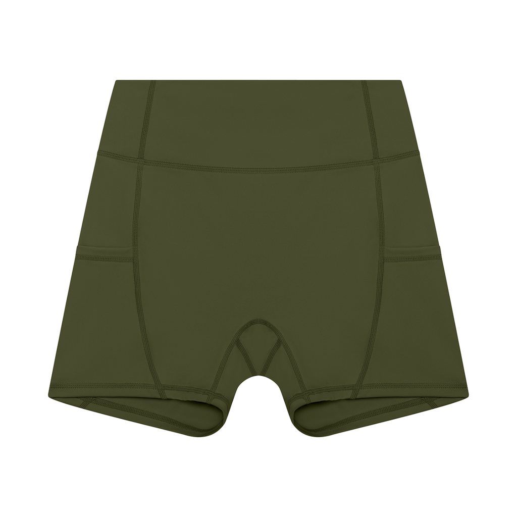 Olive 🫒 High Rise Pocket Shorts