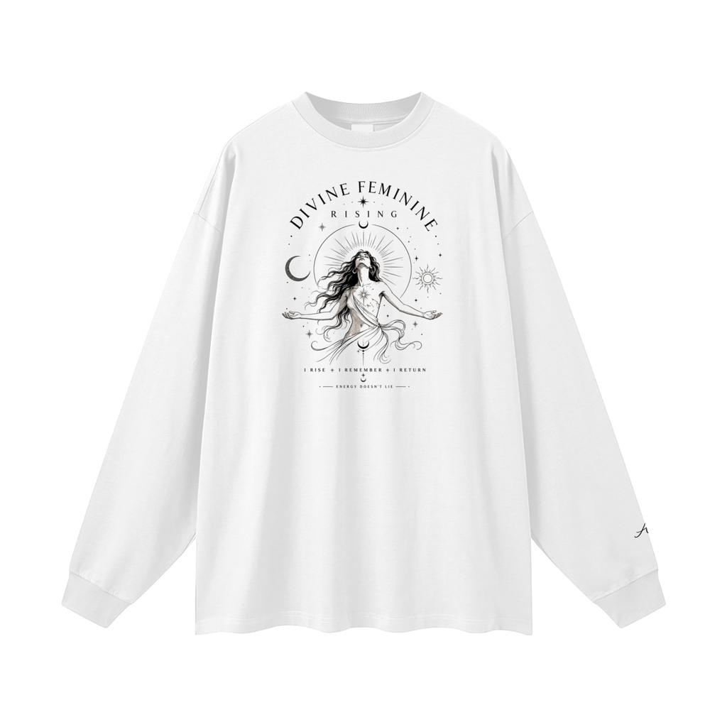 Pure Cotton Divine Feminine Oversized Long Sleeve T-Shirt