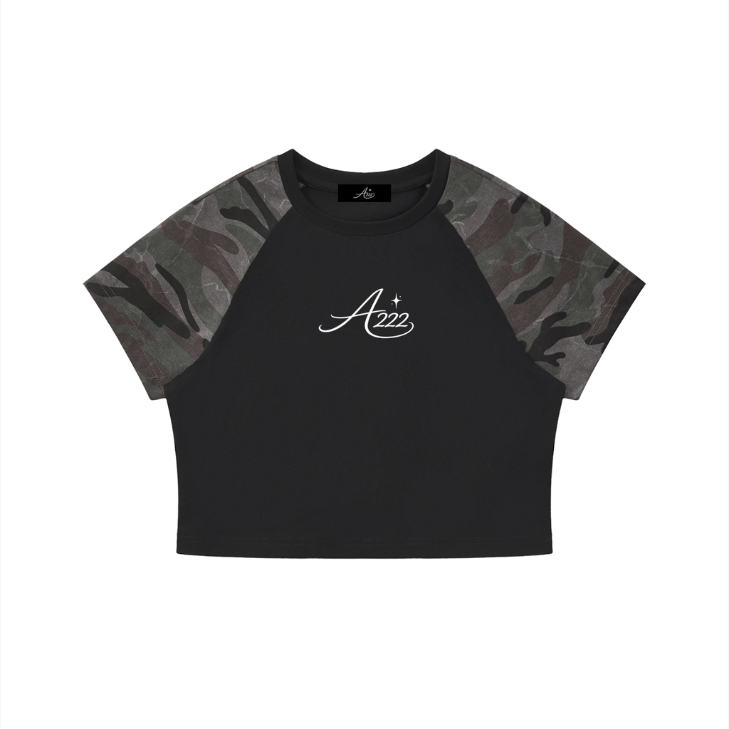 Pure Cotton Camo Crop T-Shirt