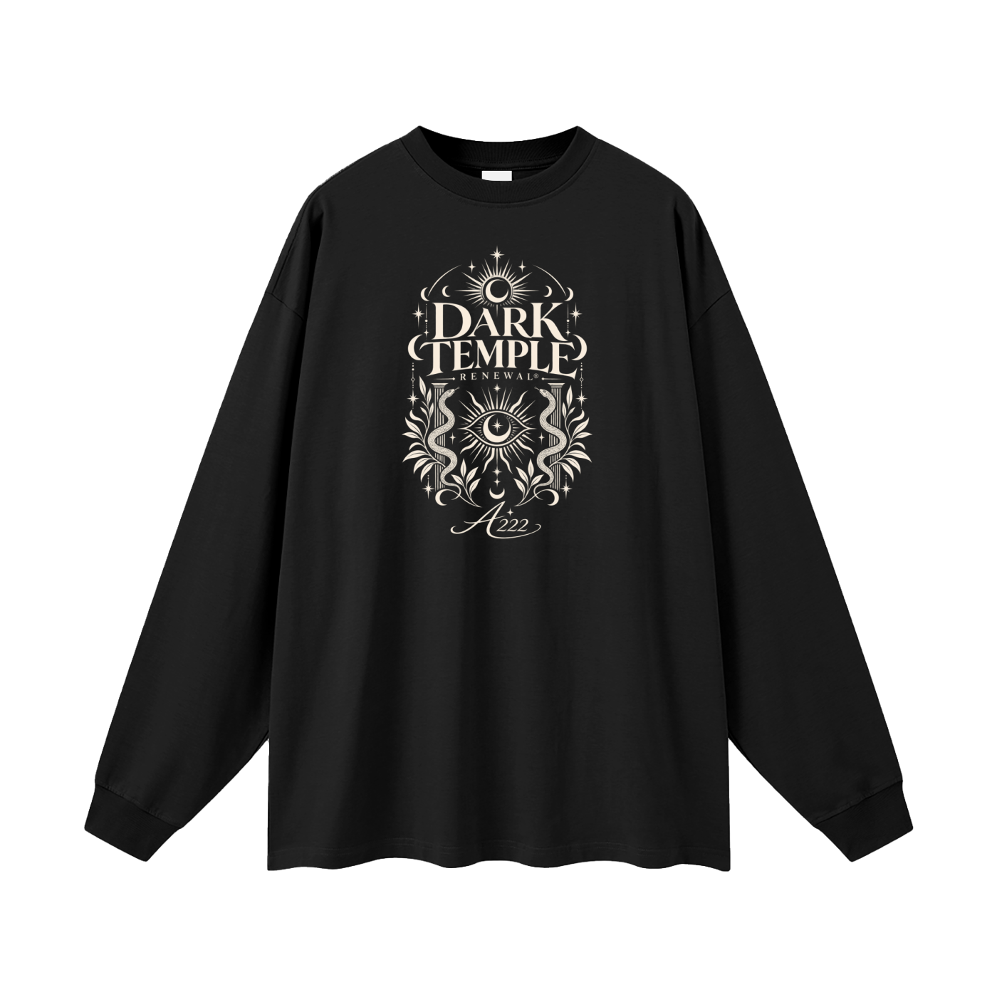Dark Temple Renewal Oversized Pure Cotton Long Sleeve T-Shirt