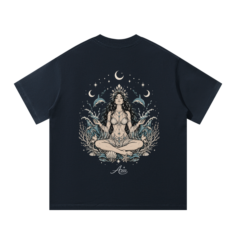 Pure Cotton Ocean Goddess Oversized T-Shirt