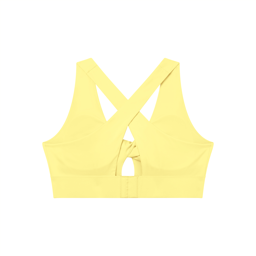 Lemon Sorbet 🍋 Twist Front V-Neck Sports Bra