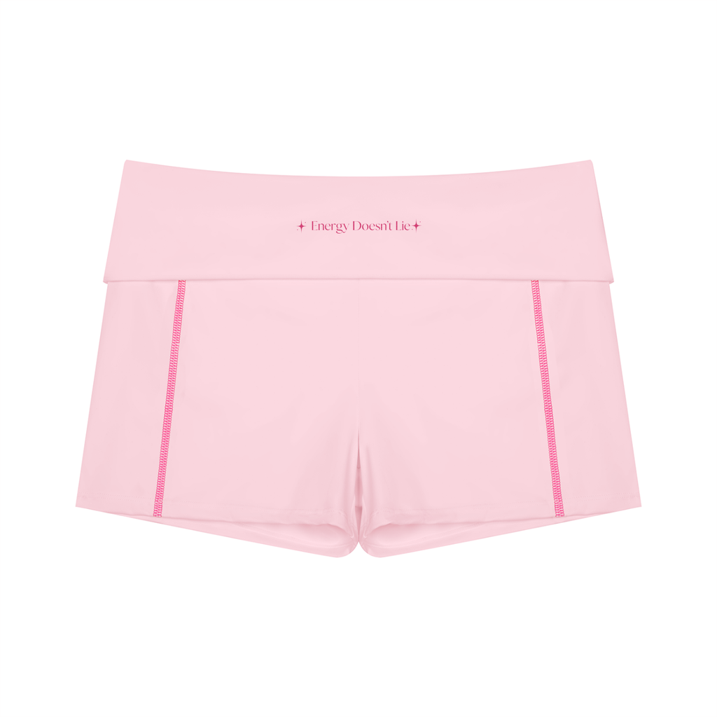 Pink Piping Foldover Shorts