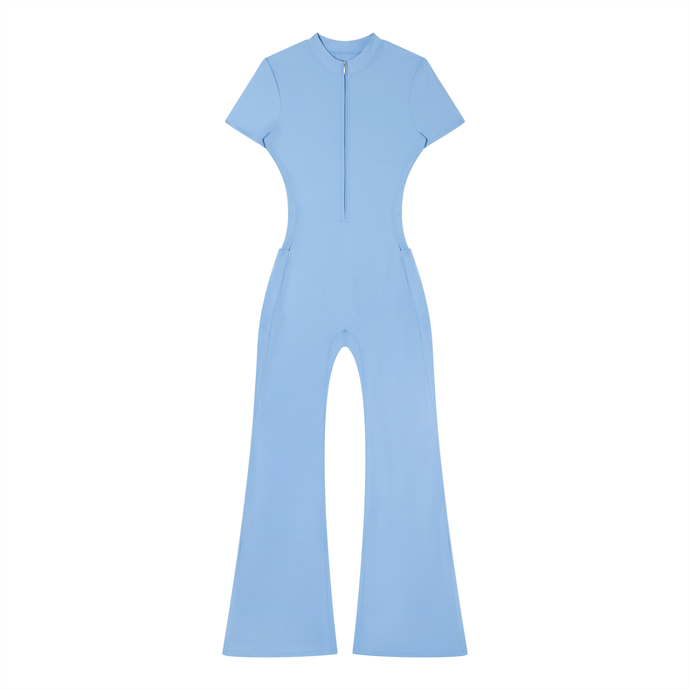 Flared Leg Zip Jumpsuit