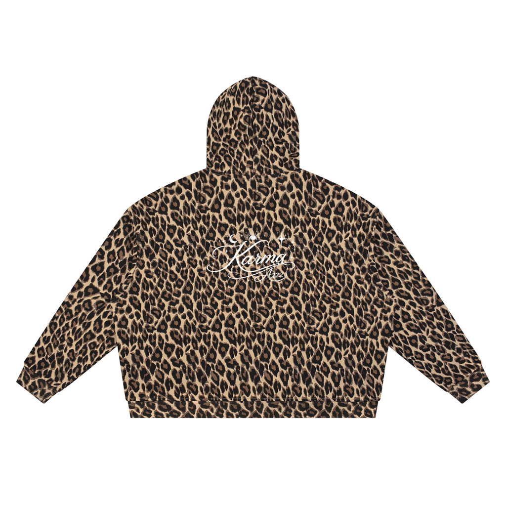 Leopard Karma Pure Cotton Zip Hoodie